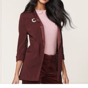 LC Lauren Conrad satin trim quarter sleeves blazer